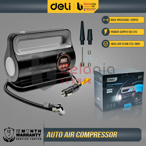 [EZM.3500321] Deli Mesin Kompressor Angin Portable EDL8802809 Alat Isi Angin 150PSI DC 12V