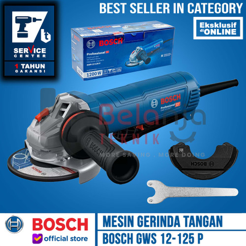 [EZM.3500327] Bosch Mesin Gerinda Listrik GWS 12-125 P Angle Grinder 5 Inch Gurinda Tangan 1200 Watt