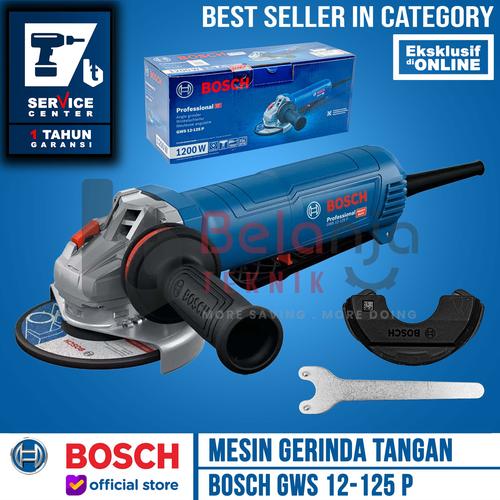 [EZM.3500327] Bosch Mesin Gerinda Listrik GWS 12-125 P Angle Grinder 5 Inch Gurinda Tangan 1200 Watt