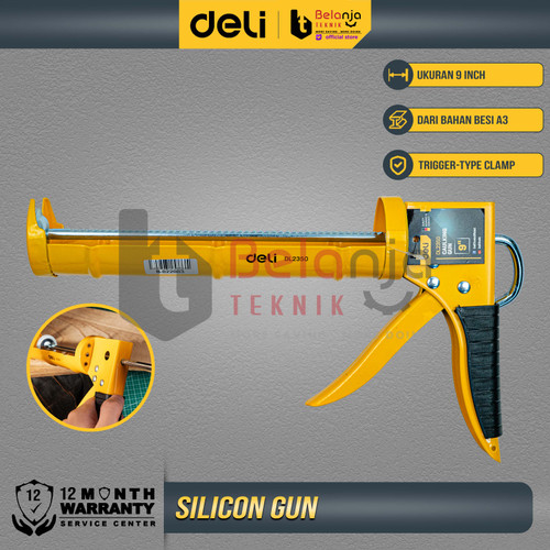 [EZM.3500355] Deli Caulking Gun Silicone 9" Tembakan Lem Kaca Silikon Sealant 9 Inch EDL2350