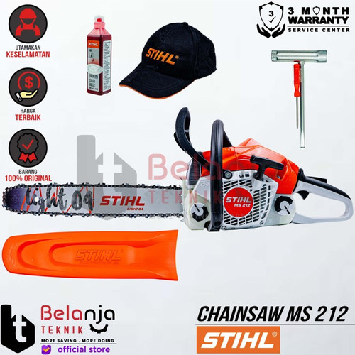 [EZM.3500378] Stihl Mesin Gergaji Kayu Bensin MS 212 Chainsaw MS212 16 Inch 2 Tak
