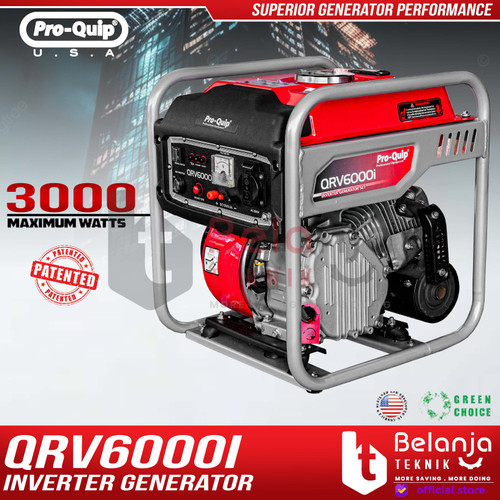 [EZM.3500380] Proquip Genset Inverter QRV6000i Generator Set Bensin Recoil 3000 Watt QRV 6000