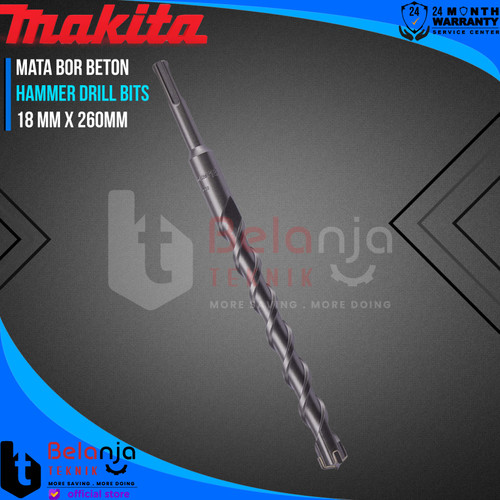 [EZM.3500394] Makita Mata Bor Beton 18 MM X 260MM SDS Plus Four Cut Mata Hammer Drill Bits