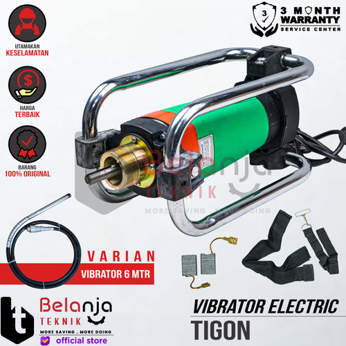 [EZM.3500401] Tigon Concrete Vibrator Electric 2HP 1 Phase TG-EV20A Mesin Pemadat Beton EV 20 A + Selang