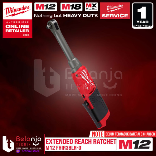 [EZM.3500406] Milwaukee Extended Reach High Speed Ratchet M12 FHIR38LR-0 Kunci Sock Sok Rachet 3/8 Inch 12V Unit Only