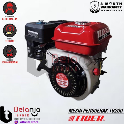 [EZM.3500414] Tiger Mesin Penggerak Bensin Serbaguna GX 390 13 HP Engine Gasoline