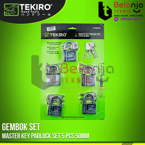 [EZM.3500418] Tekiro Kunci Gembok 50 MM Set 5 Pcs Master Key Padlock SET Anti Karat