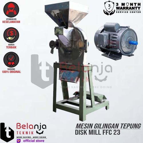 [EZM.3500443] Disk Mill Mesin Gilingan Tepung FFC 23 Stainless Rangka Besi + Dinamo 3 Hp