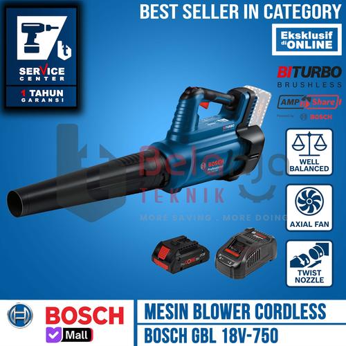 [EZM.3500478] Bosch Mesin Blower Tangan Cordless GBL 18V-750 Hand Blower 18 V GBL18V SET PROCORE 4AH