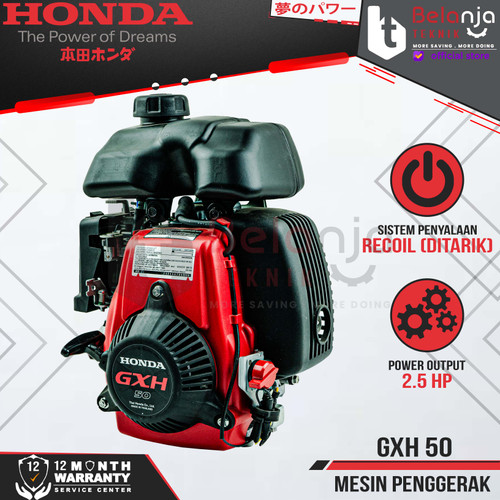 [EZM.3500493] Honda Mesin Penggerak GXH 50 Thailand 2.5 HP Engine Bensin Serbaguna GXH50