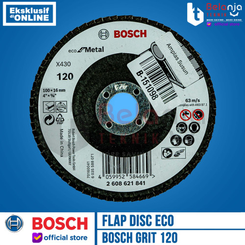 [EZM.3505508] Bosch Flap Disc Eco Metal Mata Batu Gerinda Amplas Susun Besi 4 Inch Grit 120