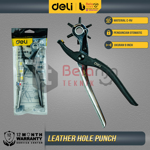 [EZM.3500496] Deli Hole Puncher Tang Pembolong Alat Pelubang Ikat Sabuk Gesper Kulit