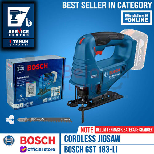 [EZM.3500512] Bosch Mesin Gergaji Baterai GST 183 Jigsaw Cordless Unit Only 18V GST183