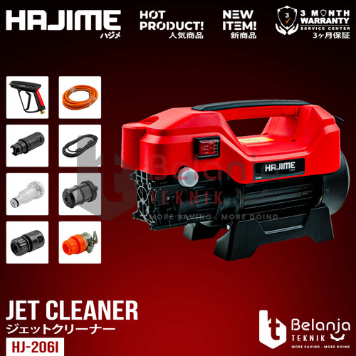 [EZM.3500516] Hajime High Pressure Jet Cleaner HJ-206i Mesin Cuci Mobil Motor 800 Watt 88 Bar