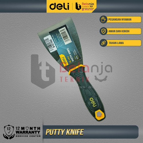 [EZM.3500517] Deli Putty Knife 3 Inch Kape Stainless Cat Pisau Dempul Pengerok Cat