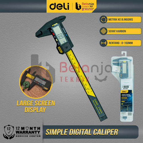 [EZM.3500539] Deli Jangka Sorong Digital Kaliper 15cm Sigmat Verniper Caliper 150 MM
