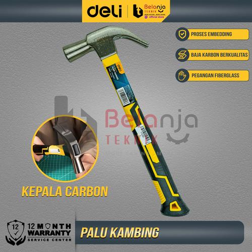 [EZM.3500554] Deli Claw Hammer Palu Kambing 27 mm Carbon Steel Palu Cungkil Paku