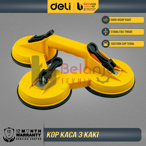 [EZM.3500573] Deli Suction Cup Lifter Kop Kaca 3 Kaki Alat Angkat Kaca Baja Kokoh