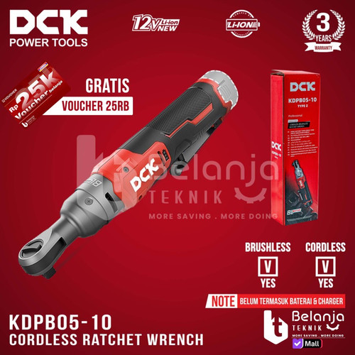 [EZM.3500580] DCK Ratchet Cordless KDPB05-10Z Rachet Sock Wrench 12V Socket Sok 3/8 Unit Only