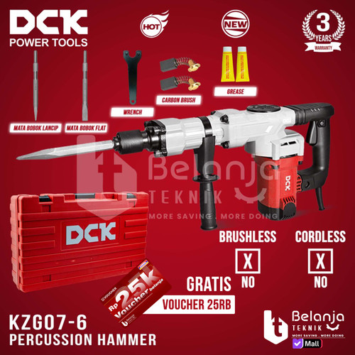 [EZM.3500590] DCK Mesin Bobok Tembok Beton KZG07-6 Jack Demolition Hammer 1600 Watt KZG 07