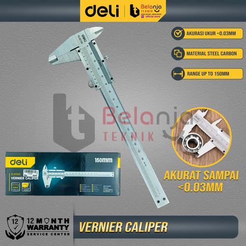 [EZM.3500643] Deli Sigmat Jangka Sorong Manual 6 Inch Skekmat Vernier Caliper 15 CM