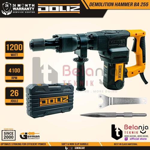 [EZM.3500676] Doliz Demolition Hammer Jack Hammer BA 255 Mesin Bor Bobok Beton 1200W