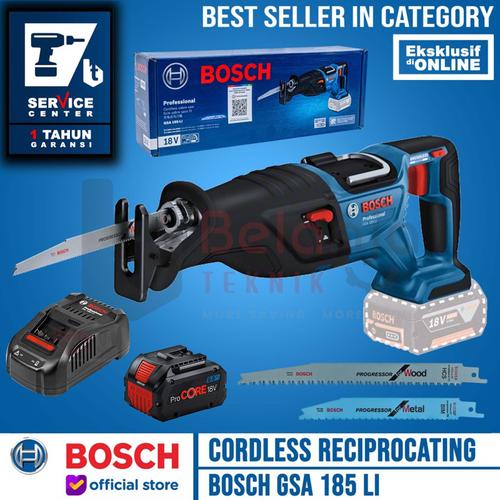 [EZM.3500697] Bosch Mesin Sabre Saw Cordless GSA 185-Li Set Procore Baterai 8Ah 18V