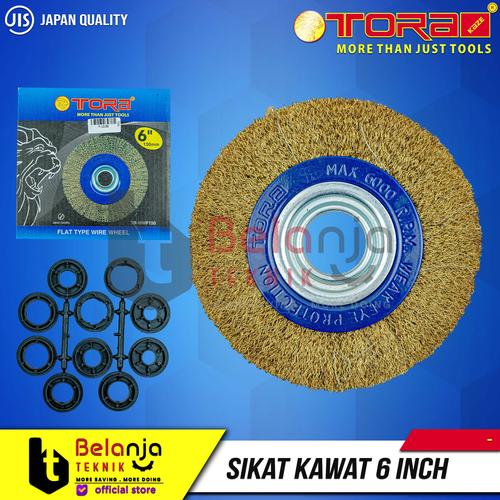 [EZM.3500750] Tora Mata Gerinda Sikat Kawat Bulat 6 Inch Flat Brush Wire 6" 150mm