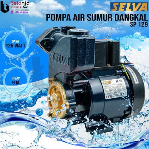 [EZM.3500832] Selva Pompa Air Sumur Air Dangkal SP 129 Water Pump 9Meter Manual 125W