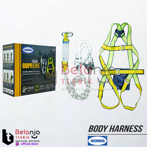 [EZM.3500837] Morris Full Body Harness Elite Double Hook Full Set Safety Belt Sabuk