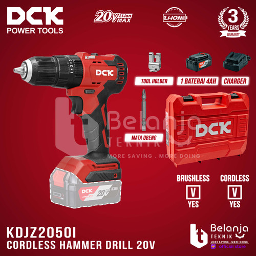 [EZM.3500848] DCK Cordless Hammer Drill KDJZ2050iEM 20V Bor Impact Baterai KDJZ2050i