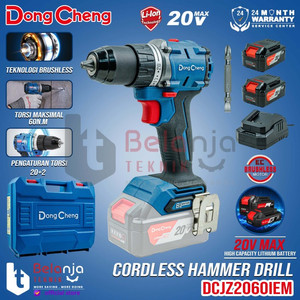 [EZM.3500852] DongCheng Cordless Hammer Drill DCJZ2060i EM 20V Bor Impact Baterai