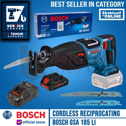 [EZM.3500961] Bosch Mesin Sabre Saw Cordless GSA 185-Li Set Procore Baterai 4Ah 18V