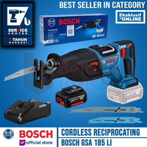 [EZM.3500962] Bosch Mesin Potong Sabre Saw Cordless GSA 185-Li + Charger Baterai 4AH