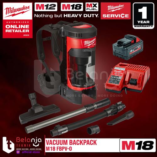 [EZM.3500969] Milwaukee Backpack Wet & Dry Vacuum M18 FBPV-0  Penghisap Debu SET 18V