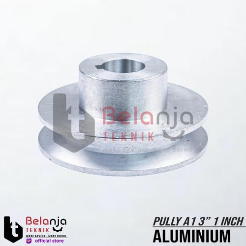 [EZM.3500997] Pully Aluminium A 1 Jalur 3 Inch As 14 MM Pulley Puli A1 3" 14MM Puli