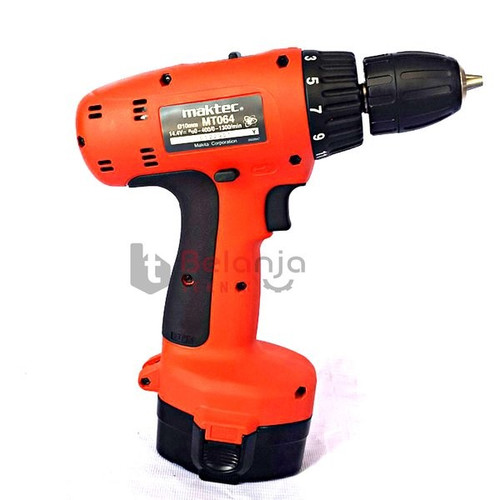 [EZM.3500998] Maktec Mesin Bor Baterai MT064 Cordless Drill Driver MT 064 10MM 14.4V