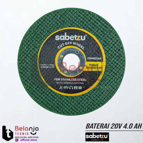 [EZM.3501007] Sabetzu Mata Gerinda Batu Potong Besi 4 inch Cutting Wheel 4" X 1.2mm