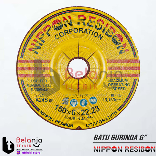 [EZM.3501030] Nippon Resibon Batu Gurinda 6 Inch x 6 mm Batu Asah Besi Poles Besi