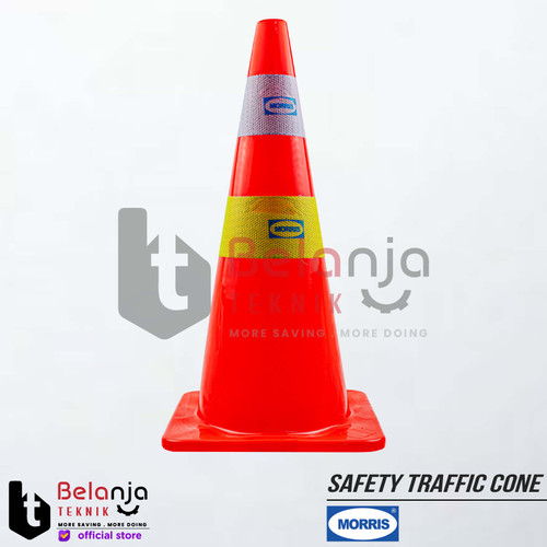 [EZM.3501039] Morris Kerucut Pembatas Jalan Karet 70 CM Safety Traffic Cone Rubber