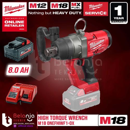 [EZM.3501049] Milwaukee High Torque Wrench M18 ONEFHIWF1-0X Pembuka Baut Set 18V 8AH