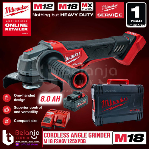 [EZM.3501099] Milwaukee Gerinda Baterai M18 FSAGV125XPDB Angle Grinder Paddle Switch Set 18V 8 AH