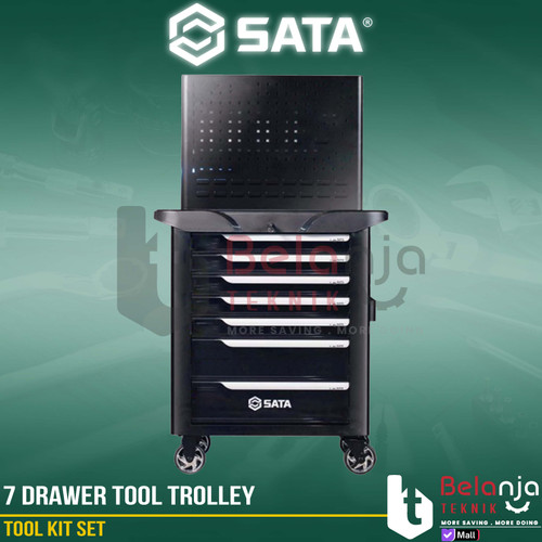 [EZM.3501114] SATA Tool Kit Set 228 Pcs 7 Drawer Tool Trolley Storage ToolKit 09918A