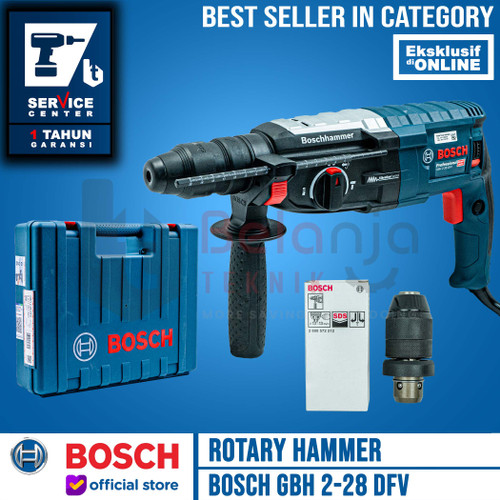 [EZM.3501136] Bosch Rotary Hammer Listrik GBH 2-28 DFV 850 Watt Mesin Bor SDS 3 Mode