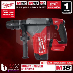 [EZM.3501271] Milwaukee Rotary Hammer Cordless Sds M18 FHPX-0 Bor Tembok 32 MM 18 V