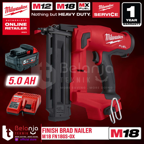 [EZM.3501272] Milwaukee Finish Brad Nailer M18 FN18GS-0X Paku Tembak Baterai Set 18V