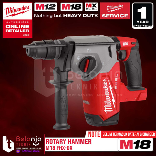 [EZM.3501275] Milwaukee Rotary Hammer Cordless Sds M18 FHX-0X Bor Tembok 26 MM 18 V
