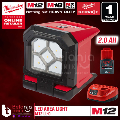 [EZM.3501291] Milwaukee Led Area Light M12 AL-0 Lampu Senter Kerja Set 12 Volt 2 AH