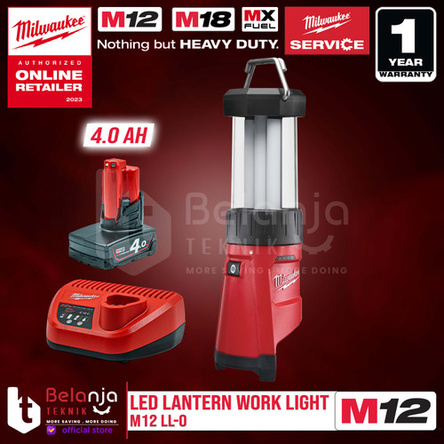 [EZM.3501300] Milwaukee Led Lantern Work Light M12 LL-0 Lampu Kerja Set 12 Volt 4 AH
