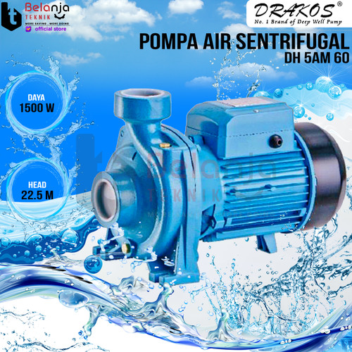 [EZM.3501320] Drakos Pompa Air Sentrifugal DH 5AM 60 2HP 3 Phase 2" Inch 1,5 KW